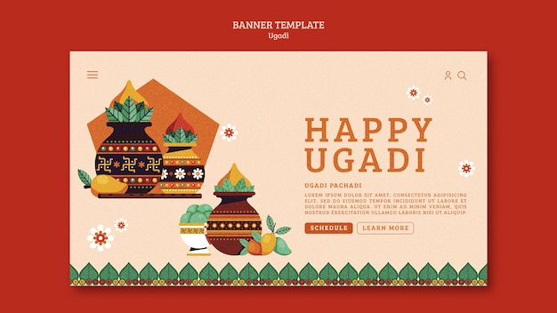 PSD gratuit modèle ugadi design plat