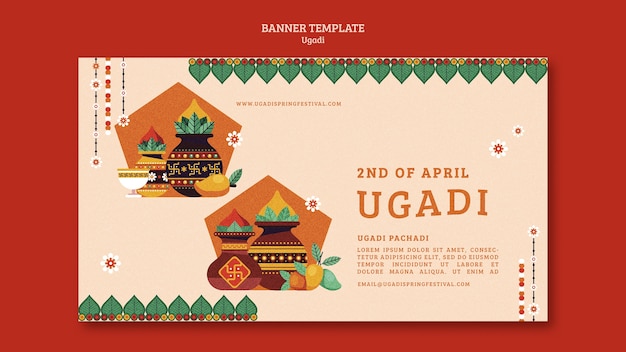 PSD gratuit modèle ugadi design plat