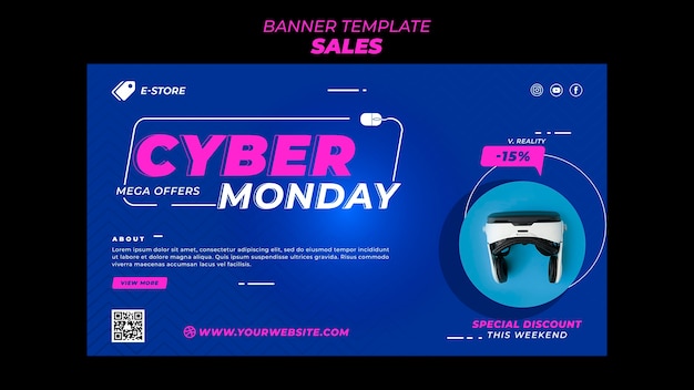 PSD gratuit modèle de vente design plat de bannière