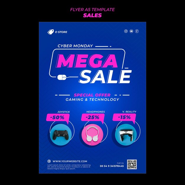 Modèle de vente design plat de flyer