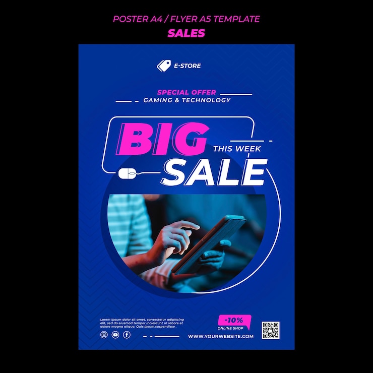 PSD gratuit modèle de vente design plat de flyer