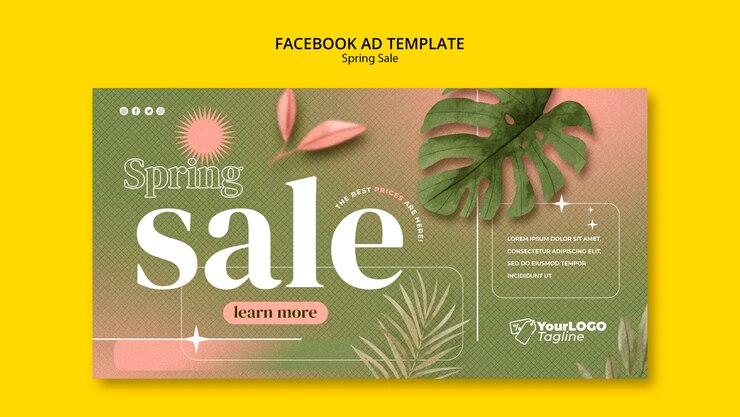 PSD gratuit modèle de vente de printemps design plat
