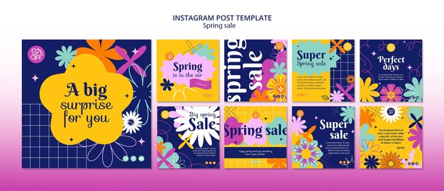 Modèle de vente de printemps design plat
