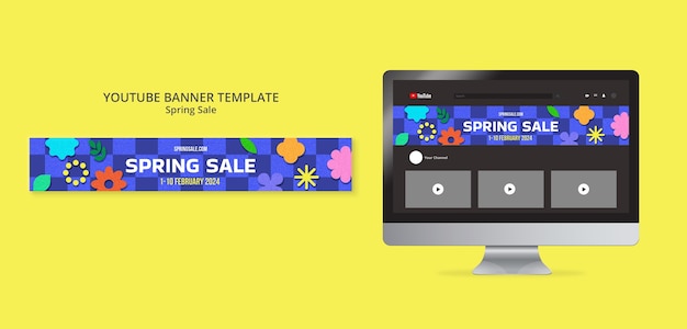 PSD gratuit modèle de vente de printemps design plat