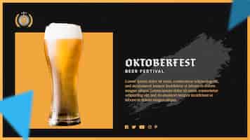 PSD gratuit modèle de verre à bière oktoberfest