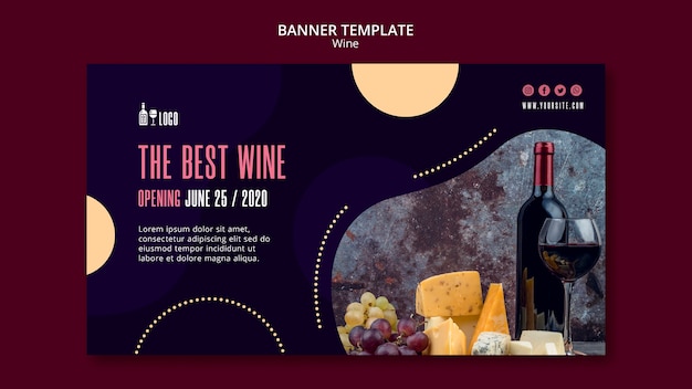 Modèle de vin pour bannière