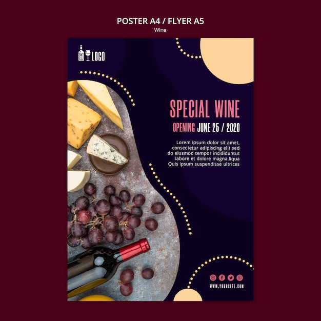 PSD gratuit modèle de vin pour le style de l'affiche