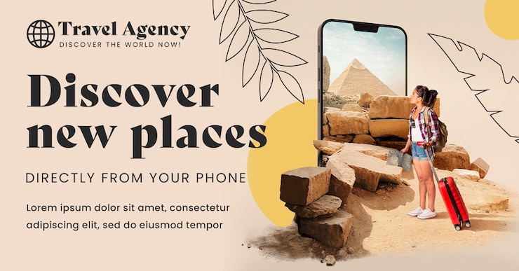 PSD gratuit modèle de voyage design plat