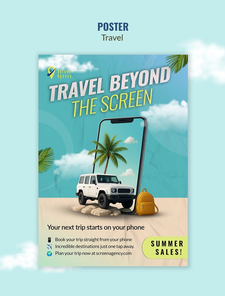 PSD gratuit modèle de voyage de voyage