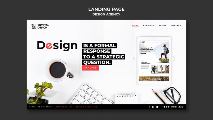 PSD gratuit modèle web d'agence de design
