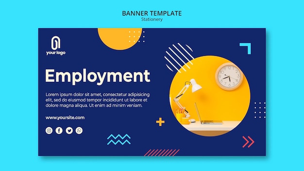 PSD gratuit modèle web de bannière de concept d'emploi