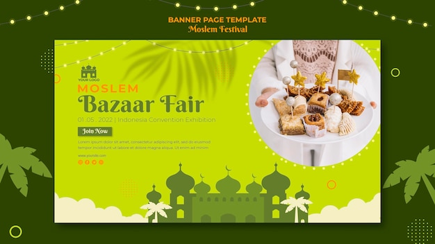 Modèle Web De Bannière De Foire De Bazar Musulman