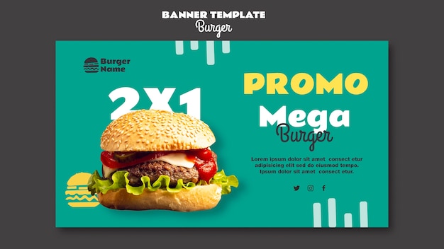 PSD gratuit modèle web de bannière mega burger