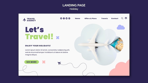 PSD gratuit modèle web de concept de voyage