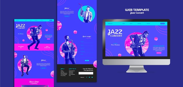 PSD gratuit modèle web de concert de jazz