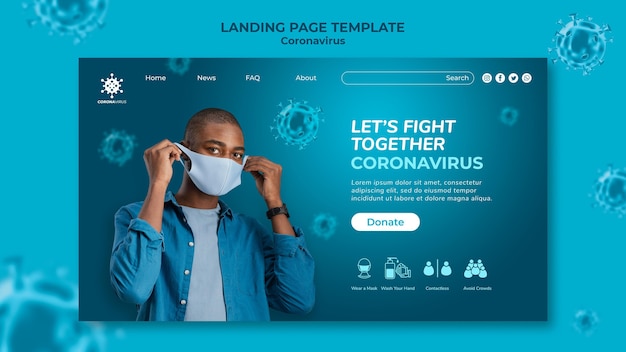 PSD gratuit modèle web de coronavirus