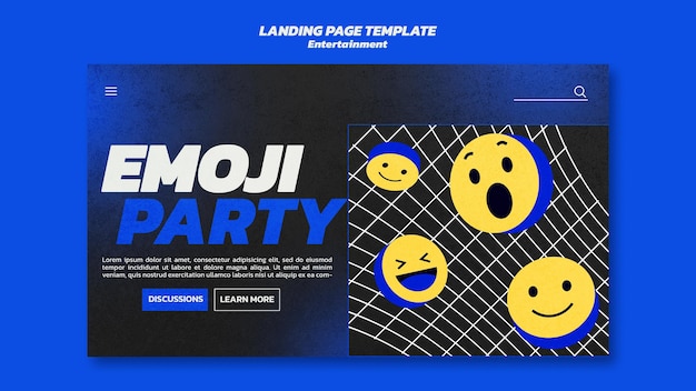 PSD gratuit modèle web de divertissement emoji