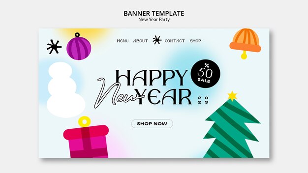 PSD gratuit modèle web du nouvel an 2023