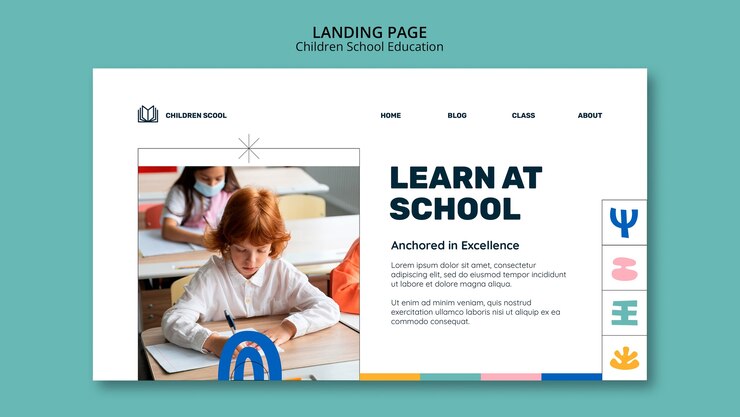 PSD gratuit modèle web d'éducation scolaire pour enfants