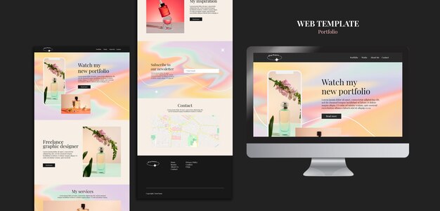 Modèle web futuriste de portefeuille personnel