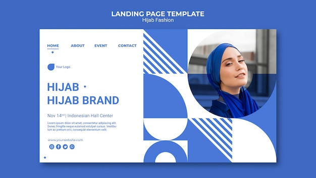 PSD gratuit modèle web de mode hijab