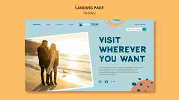 PSD gratuit modèle web de page de destination de vacances