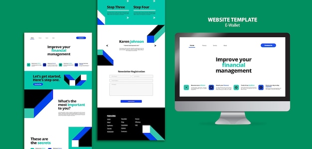 Modèle Web de portefeuille électronique moderne