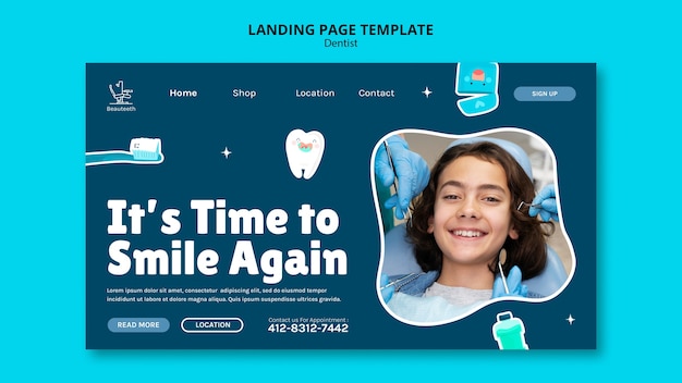 PSD gratuit modèle web de soins dentaires