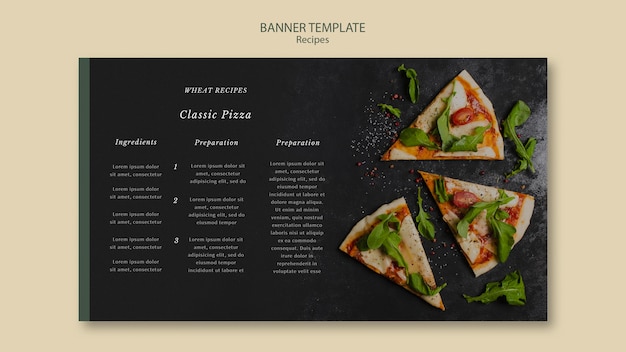 PSD gratuit modèle web de tranches de pizza bannière