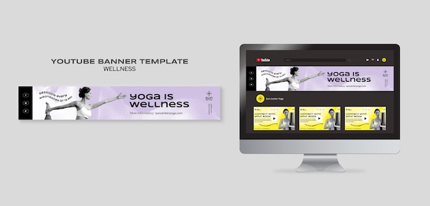 PSD gratuit modèle de yoga bien-être design plat