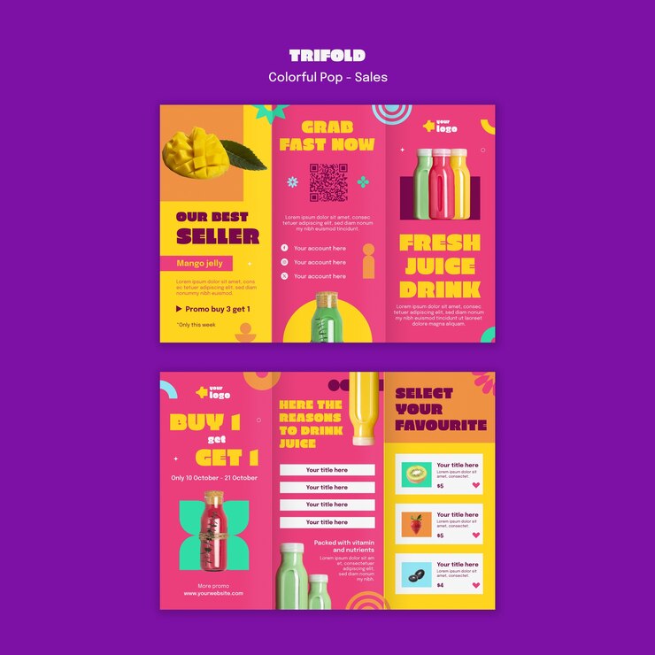 PSD gratuit des modèles de boissons pop colorées