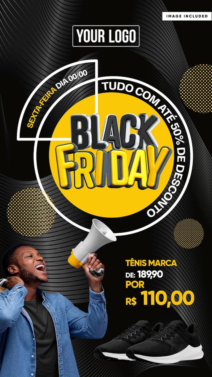 PSD gratuit modèles d'histoires de médias sociaux pour le black friday uniquement ce vendredi