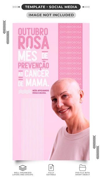 Modèles d'histoires Mois de la prévention du cancer du sein rose d'octobre