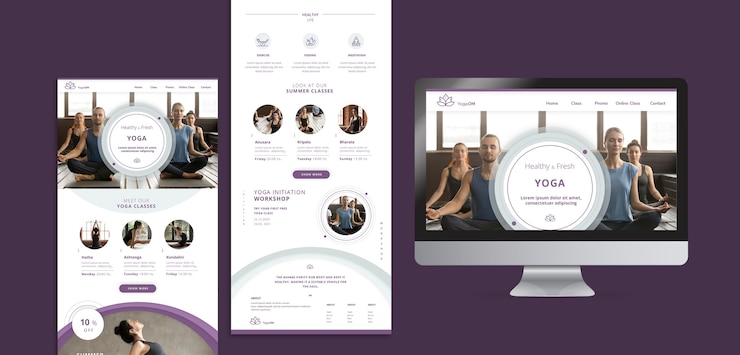 PSD gratuit modèles de médias sociaux avec thème de yoga