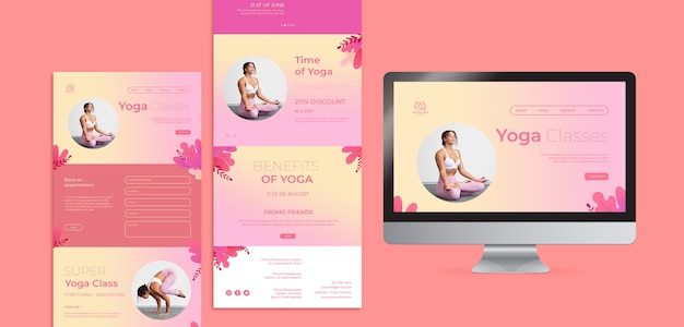 PSD gratuit modèles web de cours de yoga