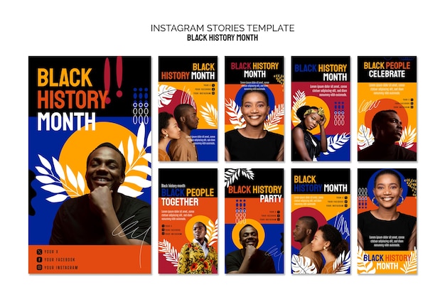 PSD gratuit le mois de l'histoire noire sur instagram