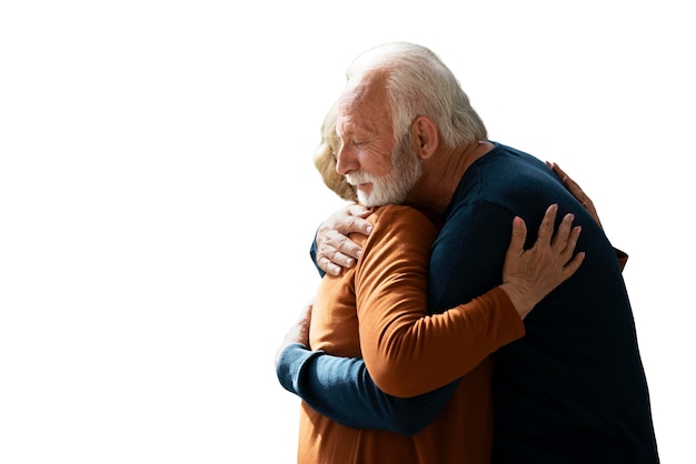 Moments tendres d'un couple de personnes âgées