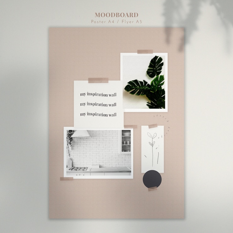 PSD gratuit moodboard avec des décorations pour la maison