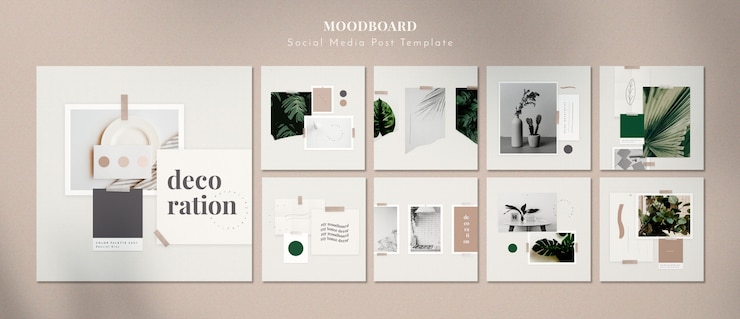 PSD gratuit moodboard avec des décorations pour la maison