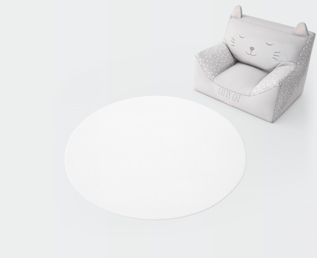 PSD gratuit moquette blanche et assise moelleuse