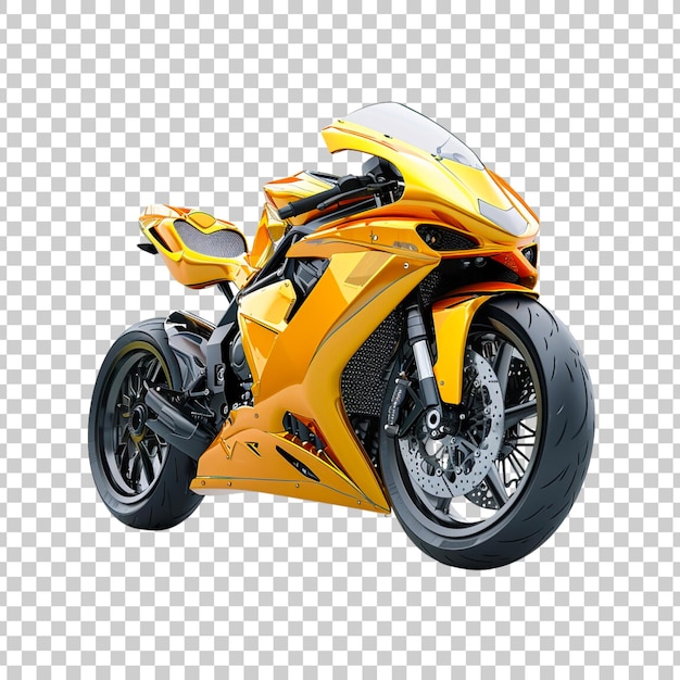 PSD gratuit moto sport jaune sur un fond transparent