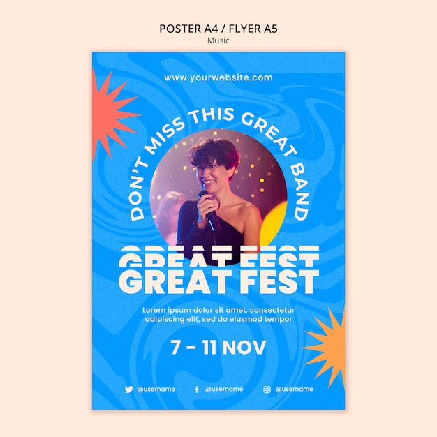 PSD gratuit musique modèle d'affiche du festival