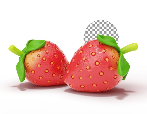 PSD gratuit la nature des fraises, les fruits frais, la nature en 3d