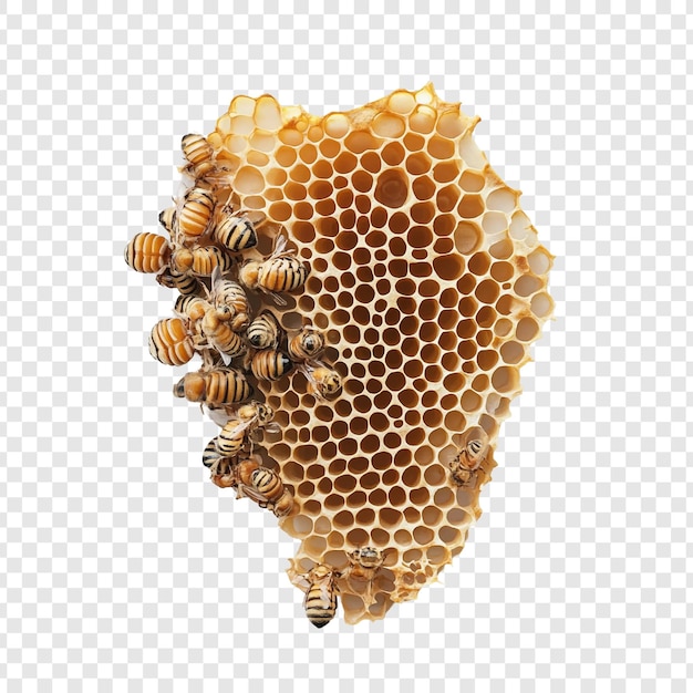 Le nid d'abeille et les abeilles Une vue rapprochée de la nature