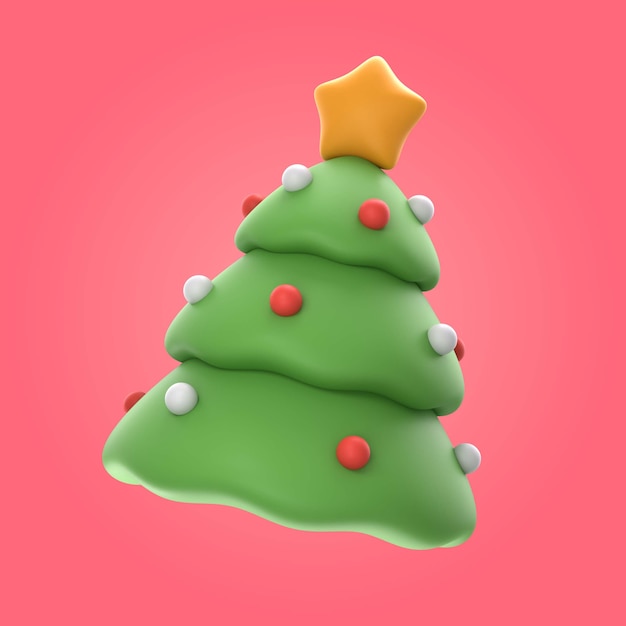 PSD gratuit noël 3d illustration d'arbre de noël