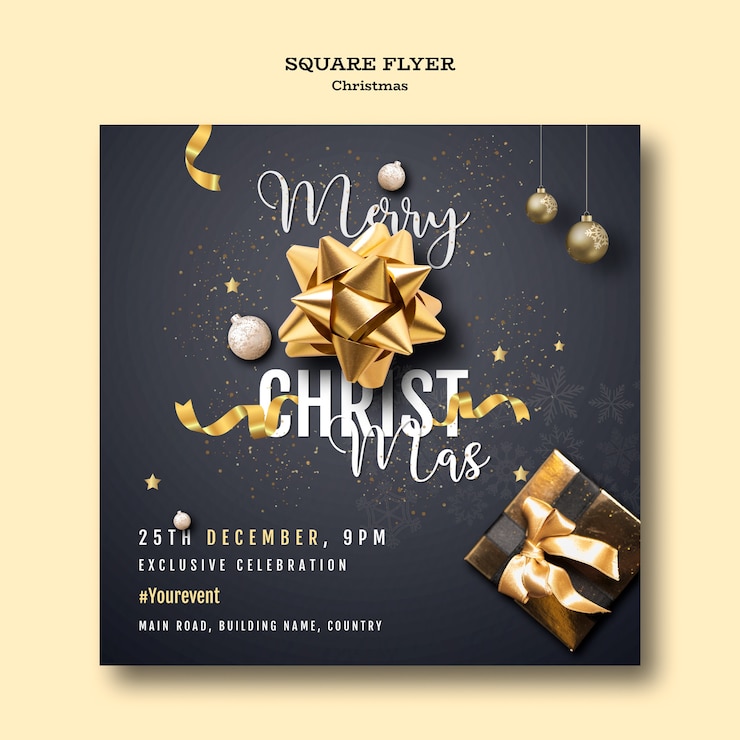 PSD gratuit noël modèle de party flyer