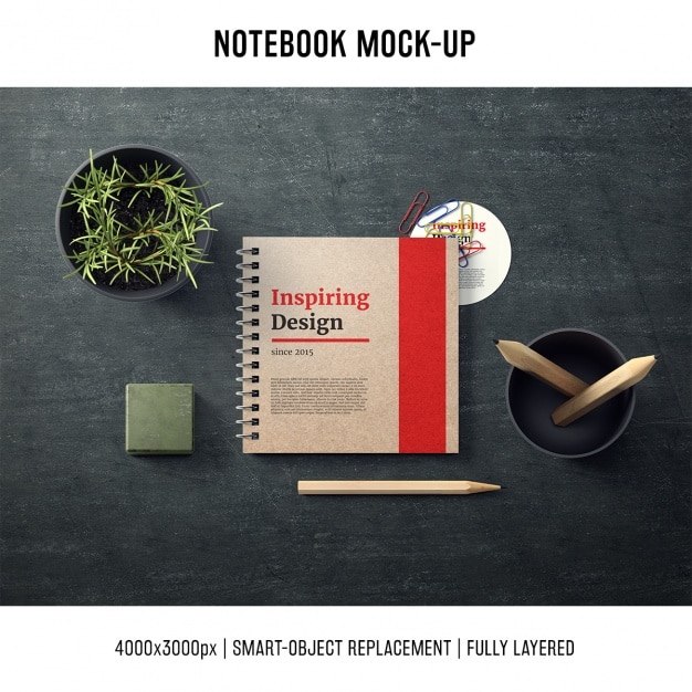 PSD gratuit notebook maquette modèle