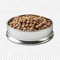 PSD gratuit nourriture pour chien dans un bol en acier isolé sur fond transparent