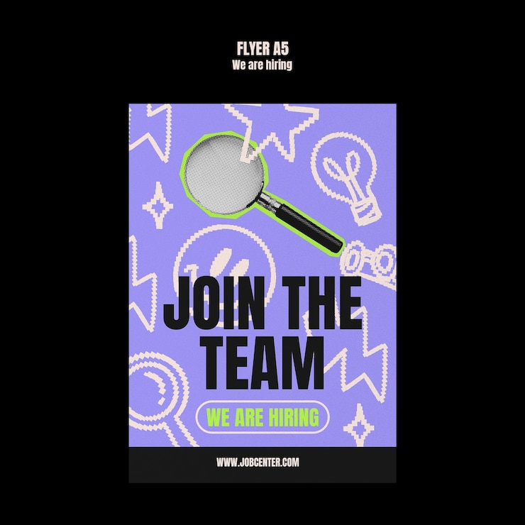 PSD gratuit nous recrutons un modèle de flyer