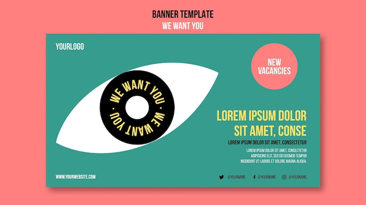 PSD gratuit nous vous voulons un modèle de bannière